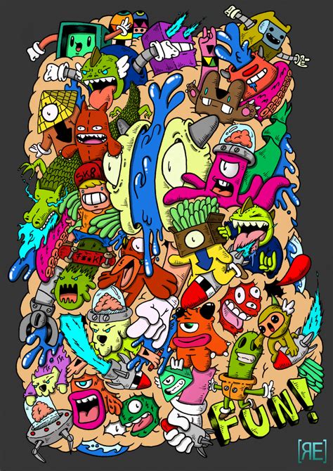 Doodle Art Vexx Monster Doodle Art On Behance Write Black Doodle