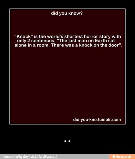 Knock Is The Worlds Shortest Horror Story With Only 2 Sentences