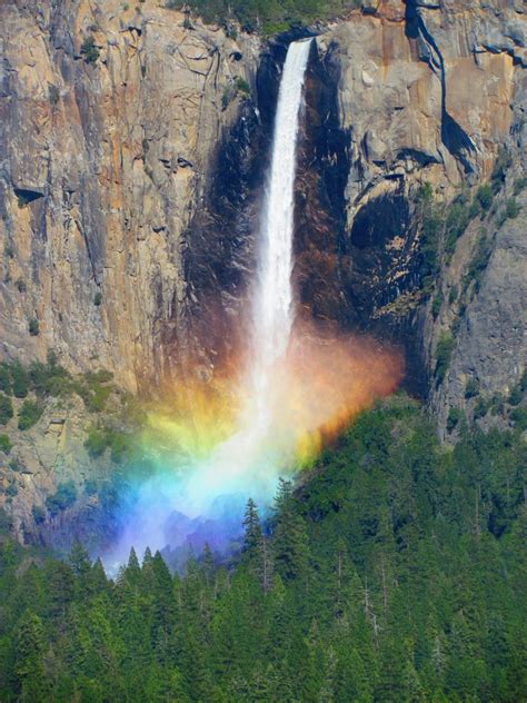 Captivating Waterfall A Dazzling Symphony Of Colors As A Rainbow