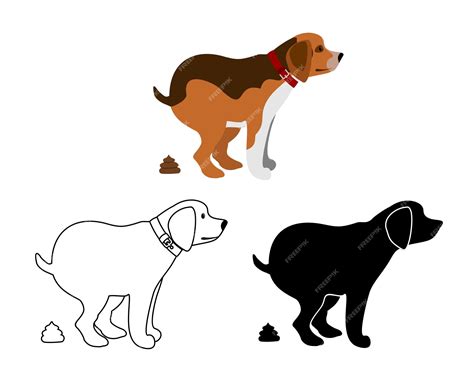 Premium Vector Pooping Dog Vector Illustration Dirty Dog Dogs Poop