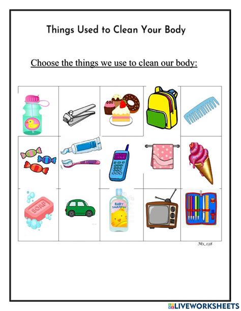 Keeping Clean Personal Hygiene Interactive Worksheet Preschool