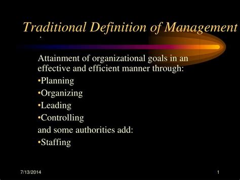 PPT - Traditional Definition of Management PowerPoint Presentation, free download - ID:1725518
