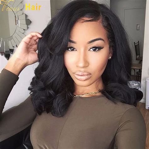 Short Bob Full Lace Human Hair Wigs For Black Women Brazilian Virgin