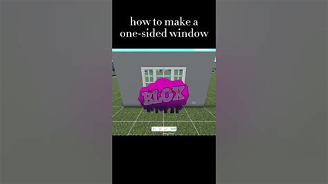 How To Make One Sided Windows Roblox Bloxburg Youtube