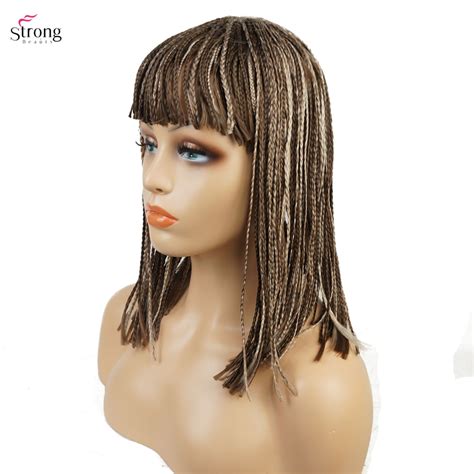 Womens Synthetic Wig Black Braided Box Braids Wigs For African