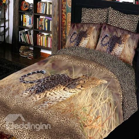 Luxury Leopard Print 4 Piece Bedding Sets Duvet Cover Sets Décoration
