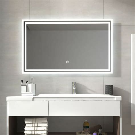 Led bathroom mirrors,vanity mirror with lights,lighted bath mirror, illuminated mirrors,backlit mirrors,hotel bathroom mirrors,infinity mirrors,bathroom mirror cabinets. LED Illuminated Mirror Bathroom Makeup Touch Sensor ...
