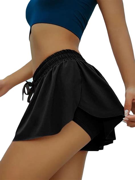 Size S 5xl Women Plus Size High Waist Loose Double Layer Running Shorts