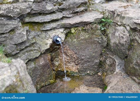 Natural Mountain Source Of Useful Mineral Water Stock Photo Image Of
