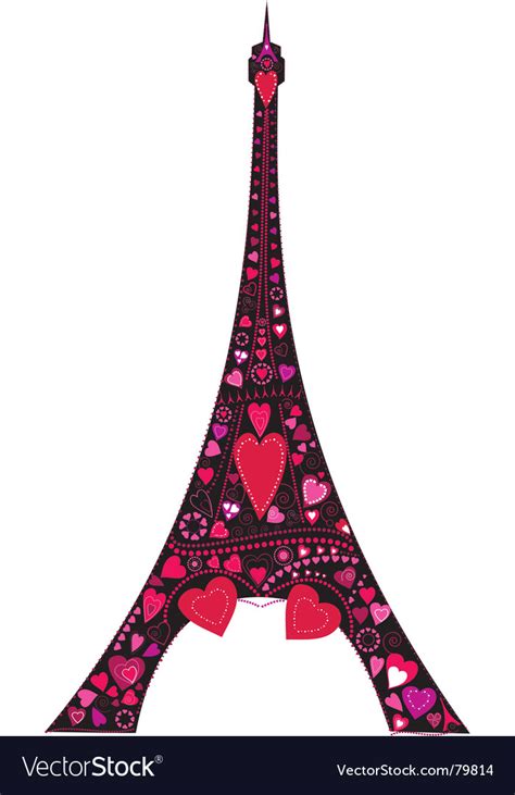 Love In Eiffel Tower Royalty Free Vector Image