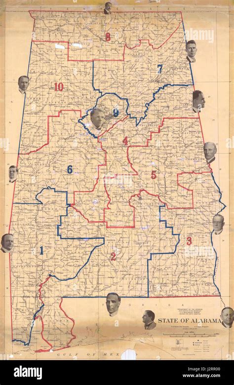 1920 Map Of Alabama Congressional Districts Stock Photo Alamy