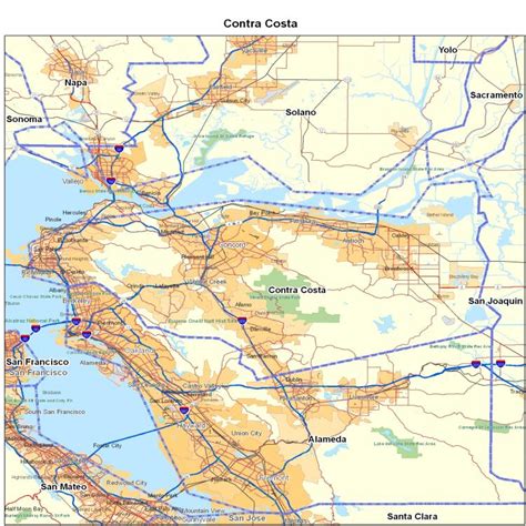 Contra Costa County Ca California Maps Map Of California