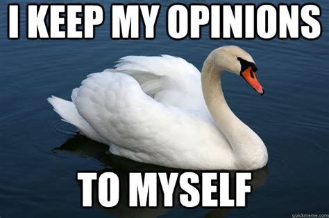 I Keep My Opinions To Myself Mute Swan Quickmeme