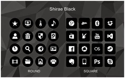 Cleodesktop Mod Desktop Shirae Black Icon Pack Icon Pack Icon