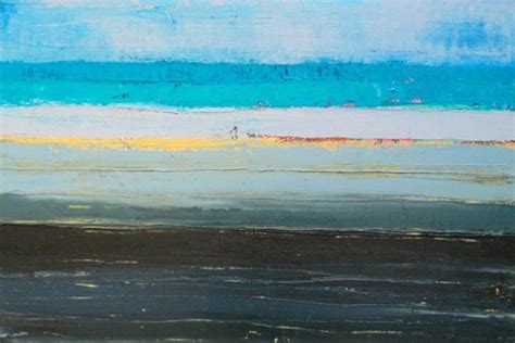 Abstract Ocean Oil Painting Abstract Beach Painting Blue