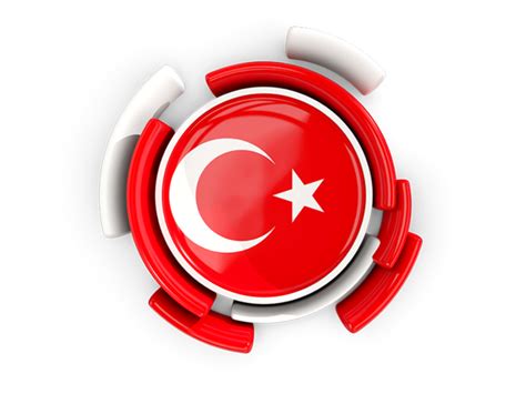 Round Flag With Pattern Illustration Of Flag Of Turkey
