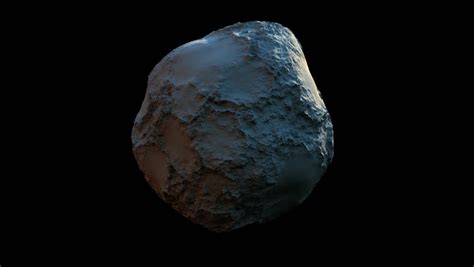 4k High Detailed Rotating Asteroid Or Meteor Texture Isolated On Black