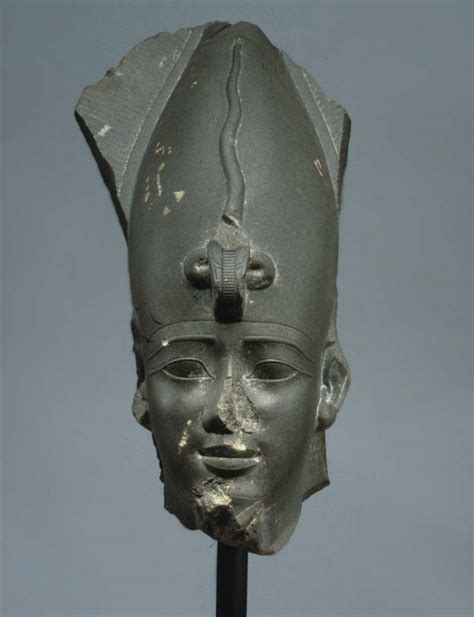 Head Of Osiris Wearing Atef Crown Late Period Saite The