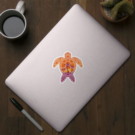 Tropical Sunset Sea Turtle Design Turtle Sticker Teepublic