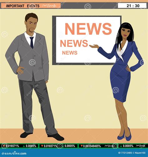 Tv News Anchors Stock Vector Illustration Of Number 77212485