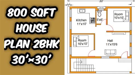 800 Sqft South Face House Plan 30×30tamilcredence Construction