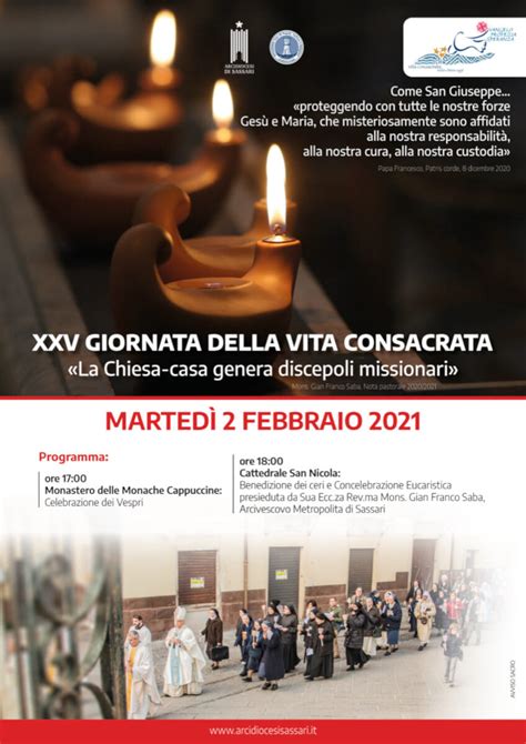 Xxv Giornata Mondiale Della Vita Consacrata Arcidiocesi Di Sassari