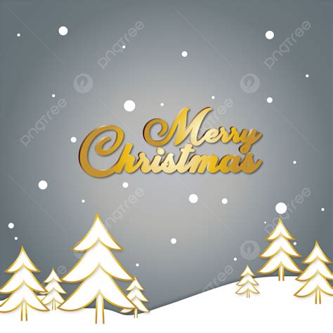 Snow Christmas Card Template White And Golden Background Snow