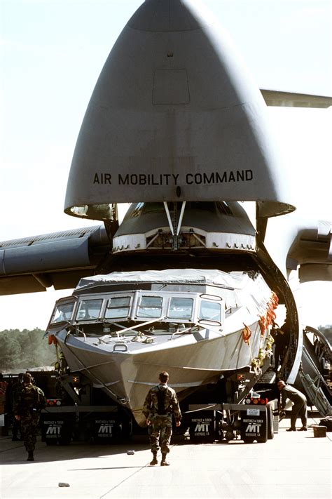 United States Air Force C 5 Galaxy Disgorges A Navy Mark V Special