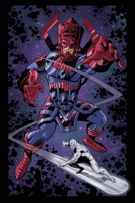 Galactus And Surfer Color By Lostonwallace Marvel Characters Art