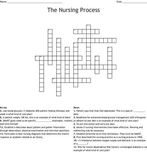 Free Printable Nursing Crossword Puzzles Sally Crossword Puzzles