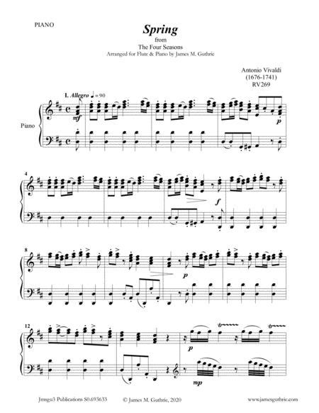 Vivaldi The Four Seasons Complete For Flute And Piano By Antonio Vivaldi