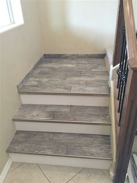 Lovely Can You Put Tile On Stairs Porcelain Wood Look Tile Stairs