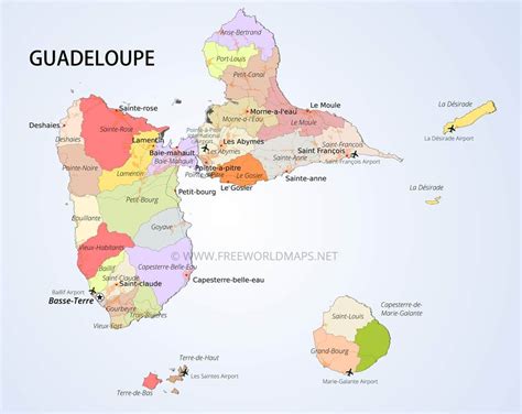 Guadeloupe Map Geographical Features Of Guadeloupe Of The Caribbean