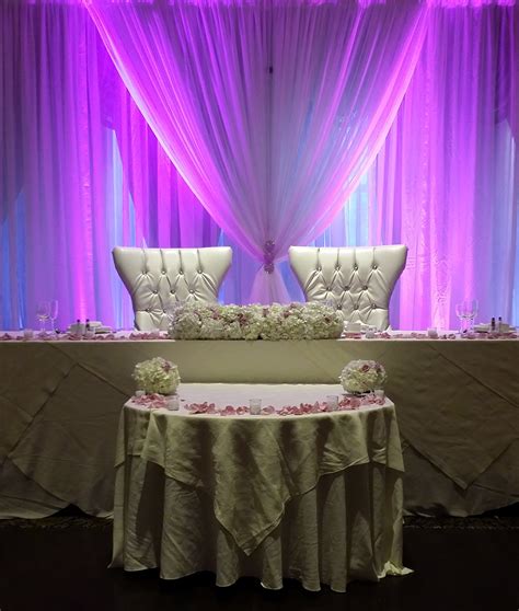 Sweetheart Head Table Set Up One Gathering Elegantly Handtied With