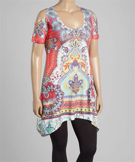 Pink And Blue Floral Arabesque Sidetail Tunic By Citi Life Zulily 2999