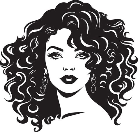 Premium Vector Ebony Waves Stylish Curly Haired Lady Icon Curly