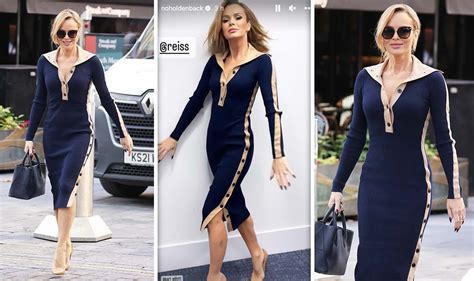 Amanda Holden Does Her Best Supermodel Pose As She Flaunts Curves In Skintight Dress