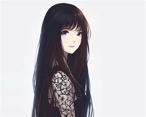 Download 1280x1024 Wallpaper Cute Long Hair Blue Eyes Anime Girl