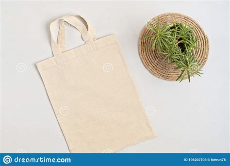 Cotton Tote Bag Mockup Zero Waste Living Sustainability Eco Friendly Lifestyle Stock Image