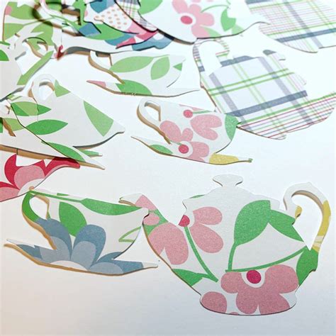 Tea Party Paper Scrapbook Shapes 27 Piece Tea Pots Tea Cups