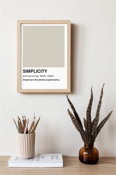 Simplicity Definition Print Pantone Art Print Dictionary Etsy