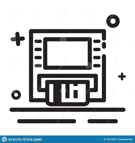 Vector Icon. ATM Icon, Payment Icon, Finance Icon. Modern Outline Icon Stock Vector 