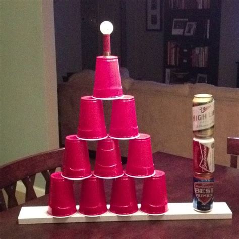 Red Neck Beer Pong Trophy Just Used Hot Glue To Stick It All Together