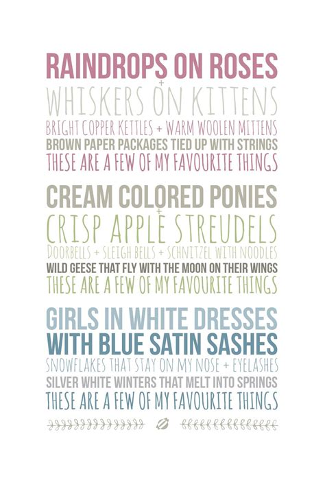 These Are A Few Of My Favourite Things Tra La La My Favorite Things Lyrics My Favorite