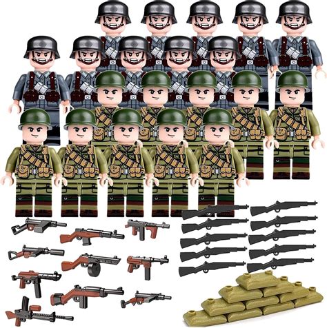 Army Action Figures Playset 50packs World War 2 American Vs German