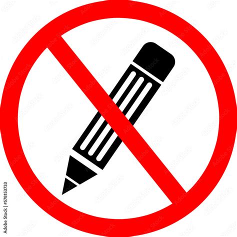 Vecteur Stock No Pencil Sign Icon Do Not Write Edit Content Button