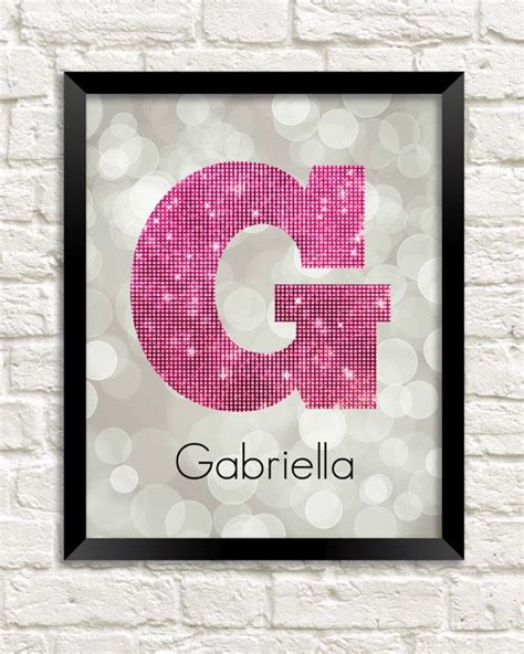 Personalized Letter Art Print Girl Room Art Custom Name Art Wall Kids