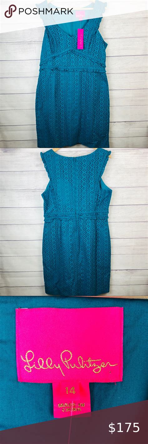 Lilly Pulitzer Kaylee Shift Dress Teal Size 14 Shift Dress Lilly
