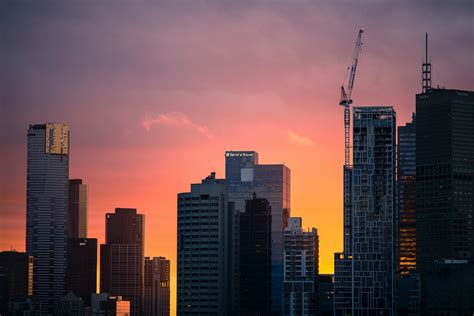 Photo Of A High Rise Building On Sunset Photo Free Sunset Image On