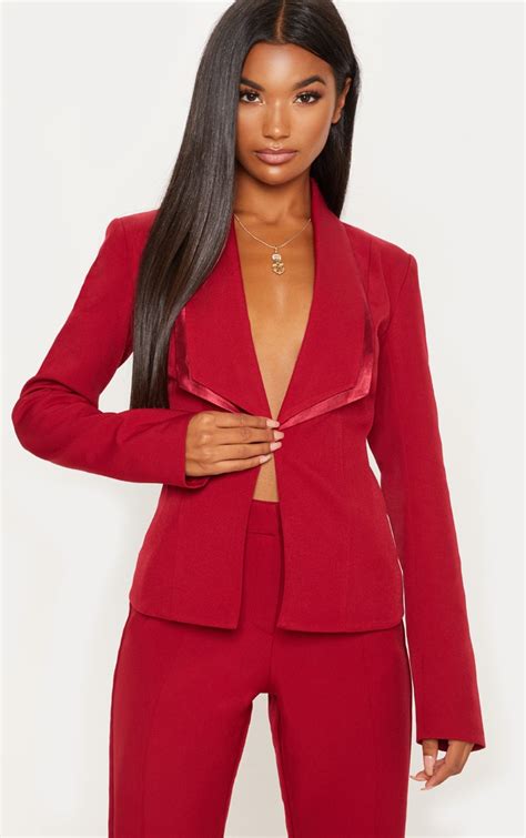Red Suit Jacket Coats And Jackets Prettylittlething